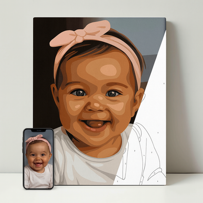 Peinture par numéros personnalisée – Votre selfie en toile